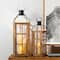 Glitzhome® Oversized Natural Farmhouse Wood & Metal Lanterns Set